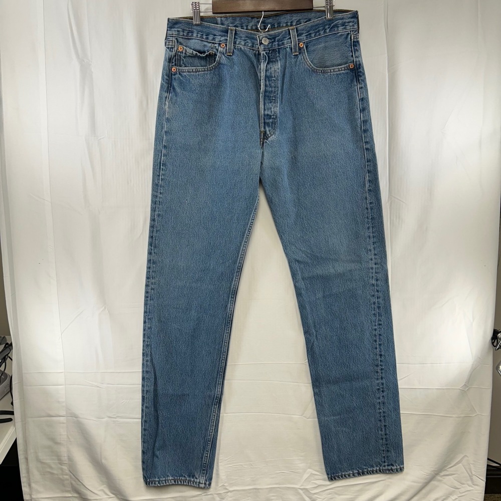 Levi's 501 Jeans Mens 36x36 (fit 34x36) Blue VTG Made USA Button Fly Straight
